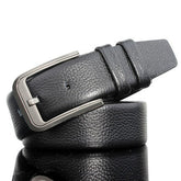 Litchi Pattern Edging Pin Buckle Casual Soft Business Men's Leather Belt